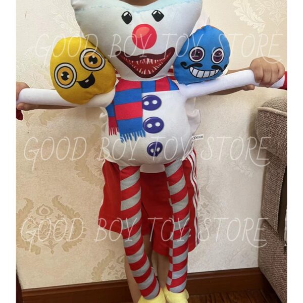 New Christmas Snowman Clown Double Head Scary Plush Toy Doll Wuggyed Huggyed Kiss Missy Anime Cartoon 3