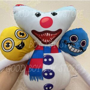 New Christmas Snowman Clown Double Head Scary Plush Toy Doll Wuggyed Huggyed Kiss Missy Anime Cartoon 4