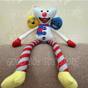 New Christmas Snowman Clown Double Head Scary Plush Toy Doll Wuggyed Huggyed Kiss Missy Anime Cartoon 5